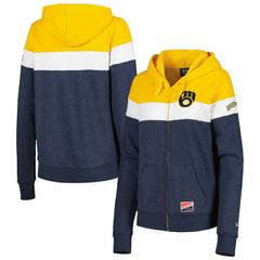 Milwaukee Brewers New Era Women's Colorblock Full-Zip Hoodie Jacket | MLB Sale