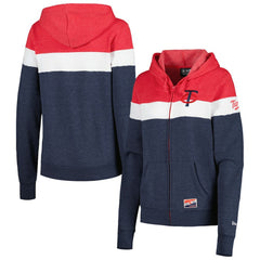 Minnesota Twins New Era Women's Colorblock Full-Zip Hoodie Jacket | MLB New