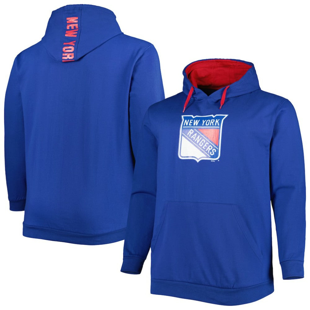 New York Rangers Big & Tall Fleece Pullover Hoodie Outlet