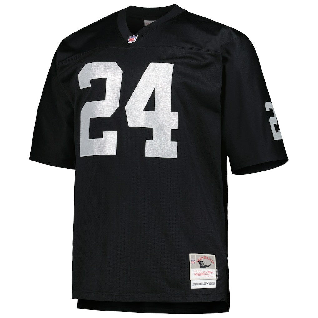Las Vegas Raiders Mitchell & Ness Charles Woodson  Big & Tall 1998 Retired Player Replica Jersey