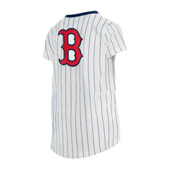 Boston Red Sox New Era Girls Youth Pinstripe V-Neck T-Shirt | MLB Outlet