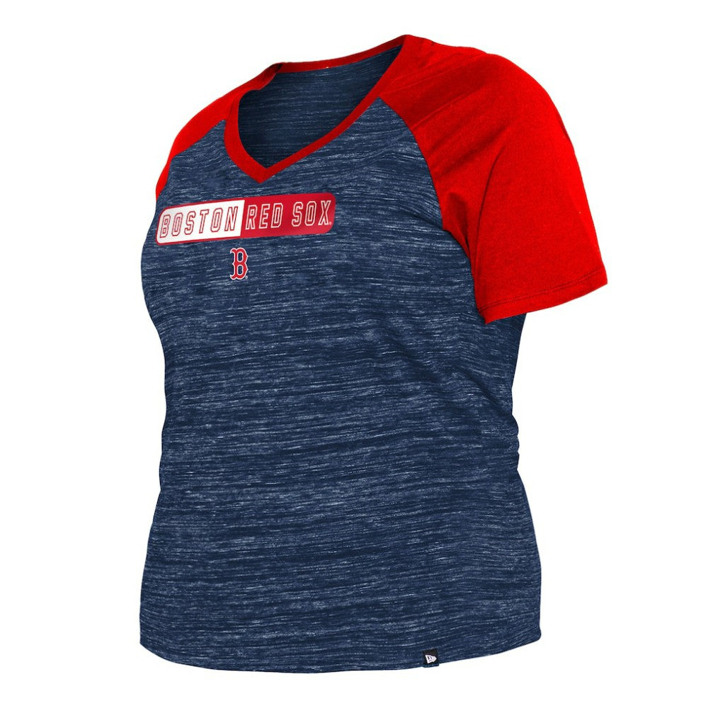 Boston Red Sox New Era Women's Plus Size Space Dye Raglan V-Neck T-Shirt | MLB Online