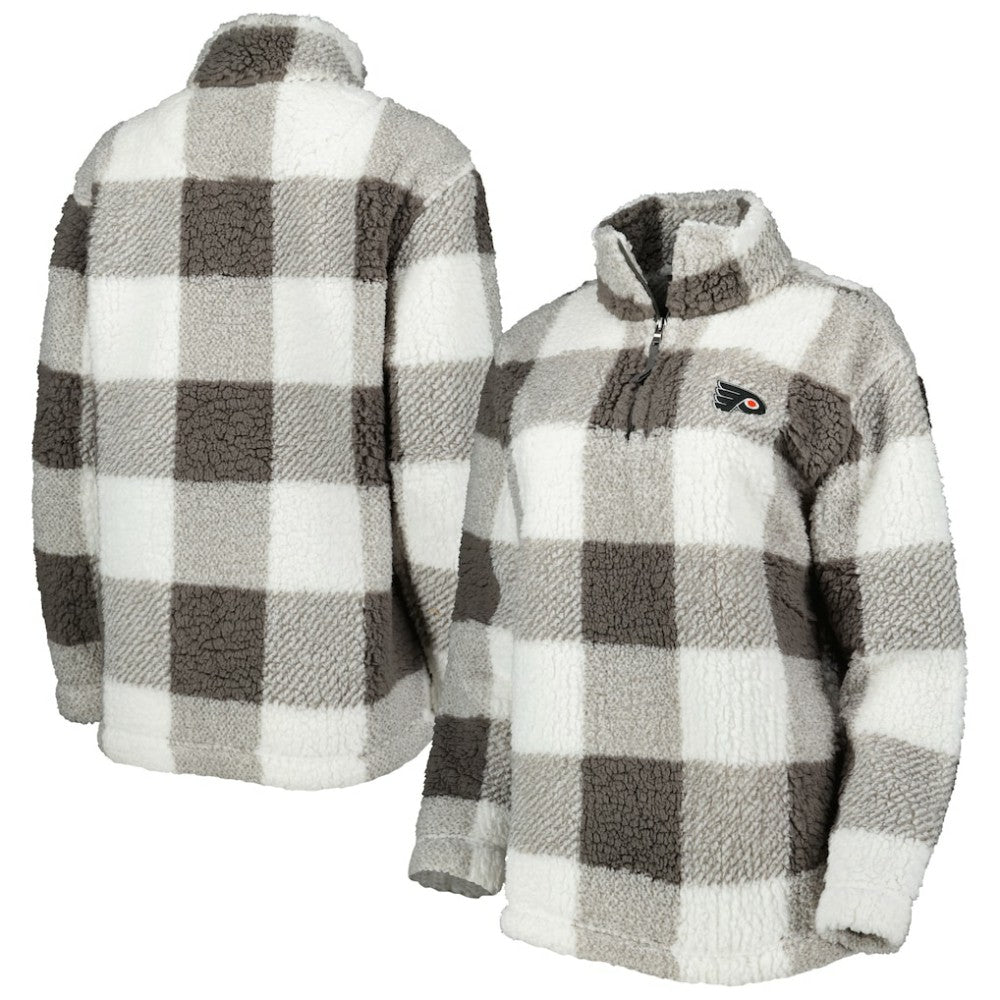 Philadelphia Flyers G-III 4Her by Carl Banks Women's Logo Plaid Sherpa Quarter-Zip Jacket On Sale