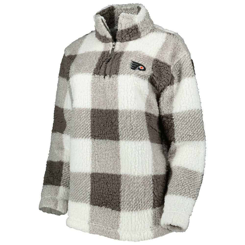 Philadelphia Flyers G-III 4Her by Carl Banks Women's Logo Plaid Sherpa Quarter-Zip Jacket On Sale