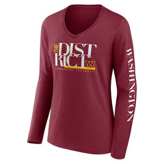Washington Commanders Fanatics Women's Hometown Sweep Long Sleeve V-Neck T-Shirt