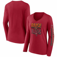Tampa Bay Buccaneers Fanatics Women's Hometown Sweep Long Sleeve V-Neck T-Shirt