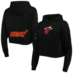 Miami Heat Pro Standard Women's Classic Fleece Cropped Pullover Hoodie Discount