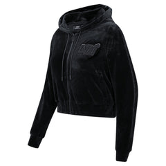 Miami Heat Pro Standard Women's Triple Black Velour Full-Zip Hoodie cheap Outlet