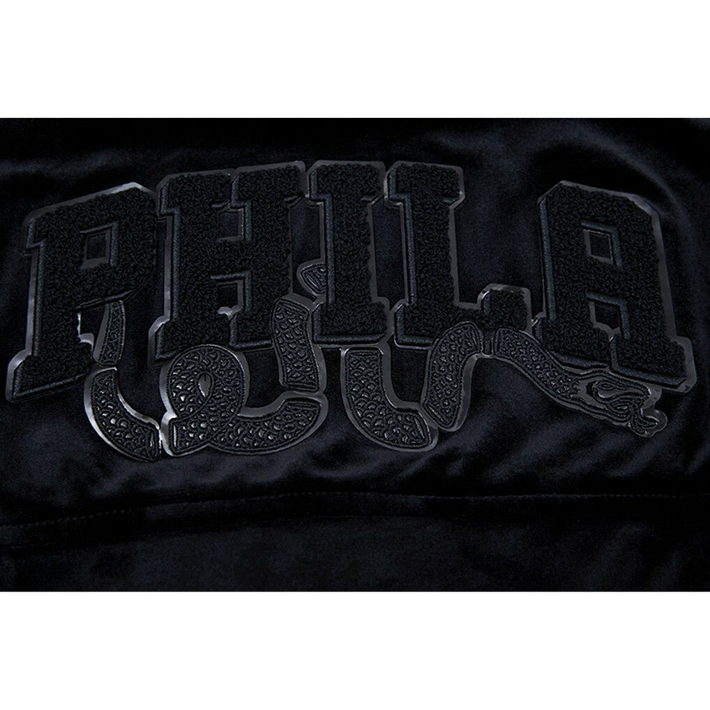 Philadelphia 76ers Pro Standard Women's Triple Black Velour Full-Zip Hoodie discount Online