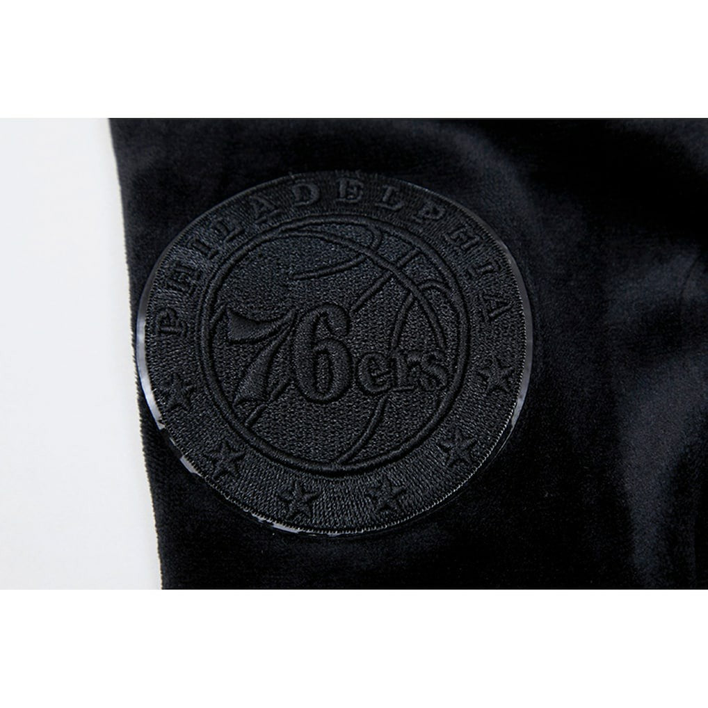 Philadelphia 76ers Pro Standard Women's Triple Black Velour Full-Zip Hoodie discount Online