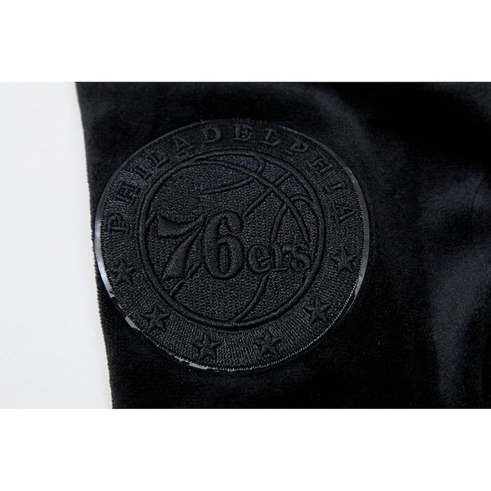 Philadelphia 76ers Pro Standard Women's Triple Black Velour Full-Zip Hoodie discount Online