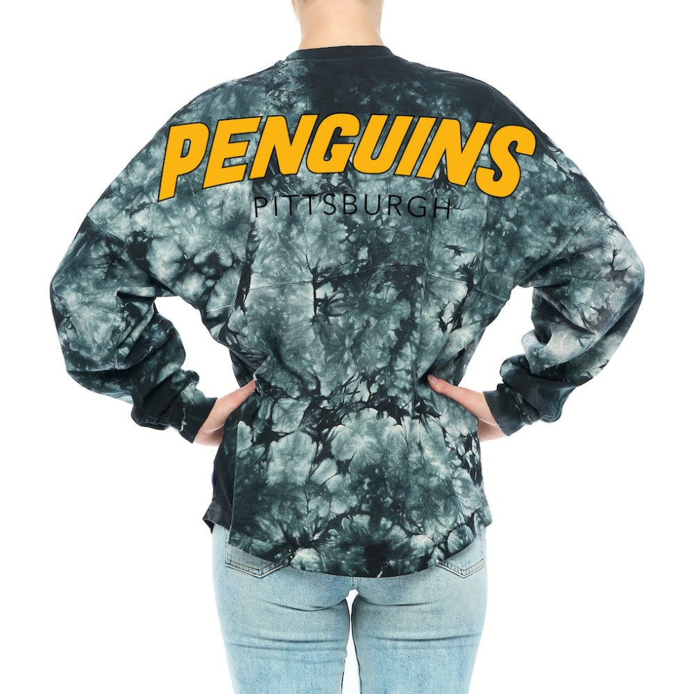 Pittsburgh Penguins Fanatics Women's Crystal-Dye Long Sleeve T-Shirt For Sale