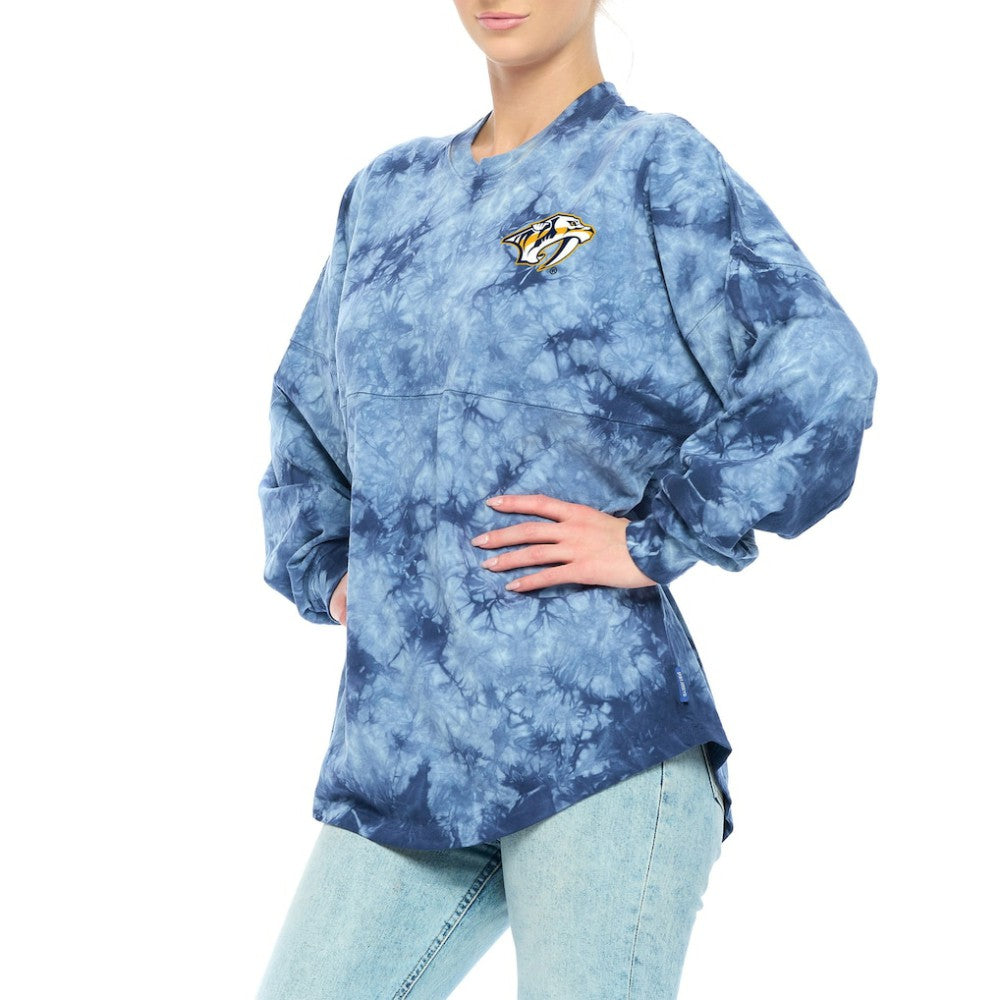 Nashville Predators Fanatics Women's Crystal-Dye Long Sleeve T-Shirt For Sale