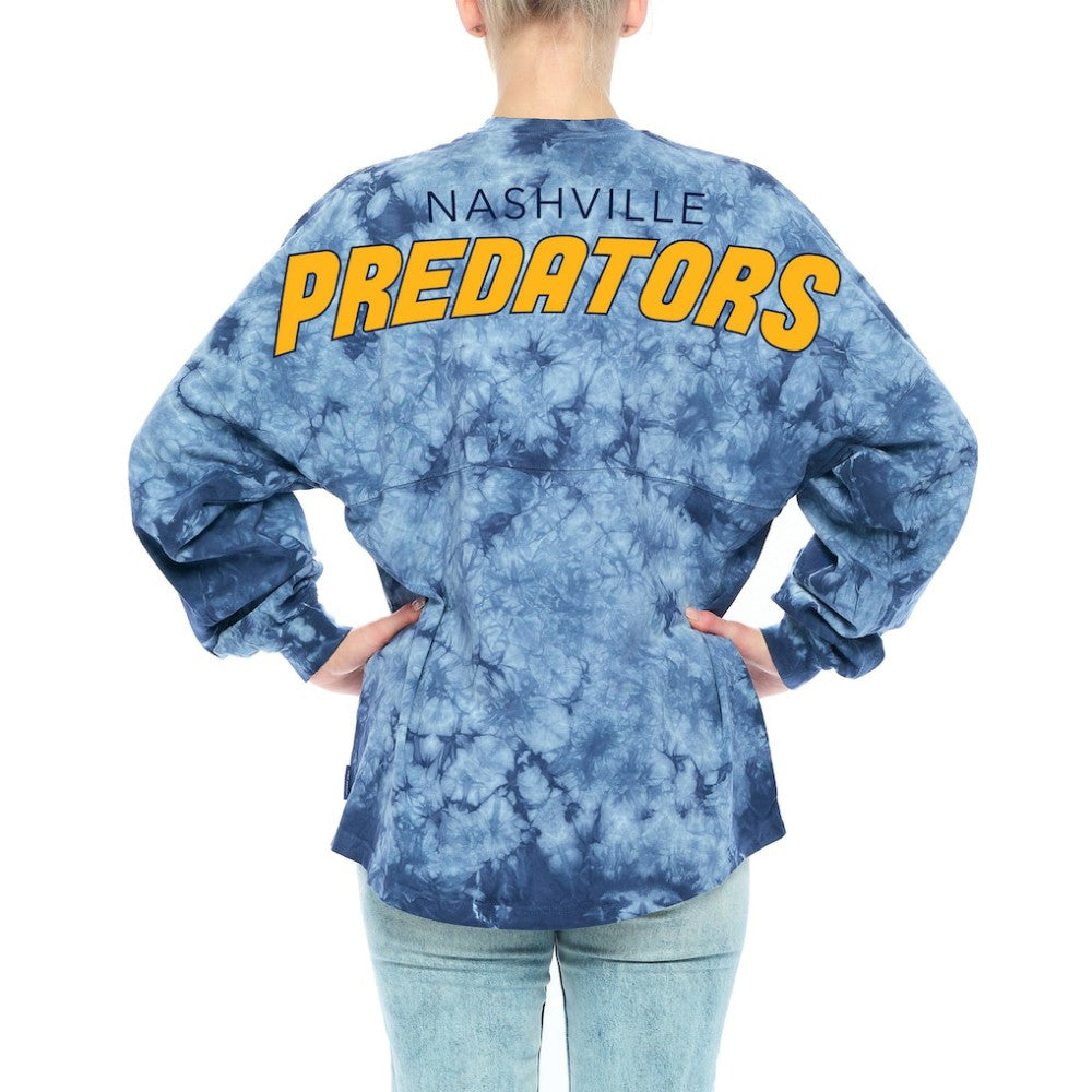 Nashville Predators Fanatics Women's Crystal-Dye Long Sleeve T-Shirt For Sale