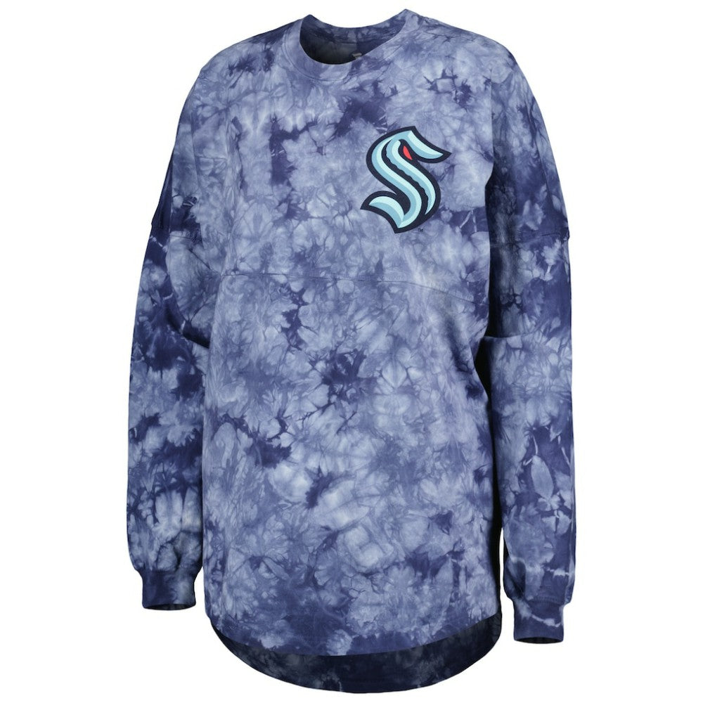 Seattle Kraken Fanatics Women's Crystal-Dye Long Sleeve T-Shirt For Sale