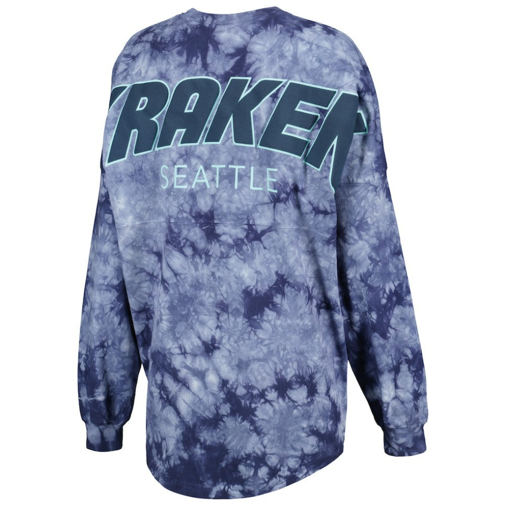 Seattle Kraken Fanatics Women's Crystal-Dye Long Sleeve T-Shirt For Sale
