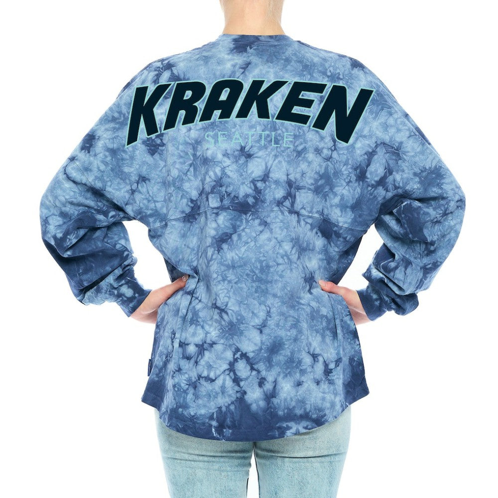 Seattle Kraken Fanatics Women's Crystal-Dye Long Sleeve T-Shirt For Sale
