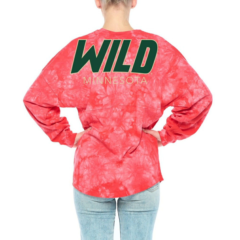 Minnesota Wild Fanatics Women's Crystal-Dye Long Sleeve T-Shirt Discount
