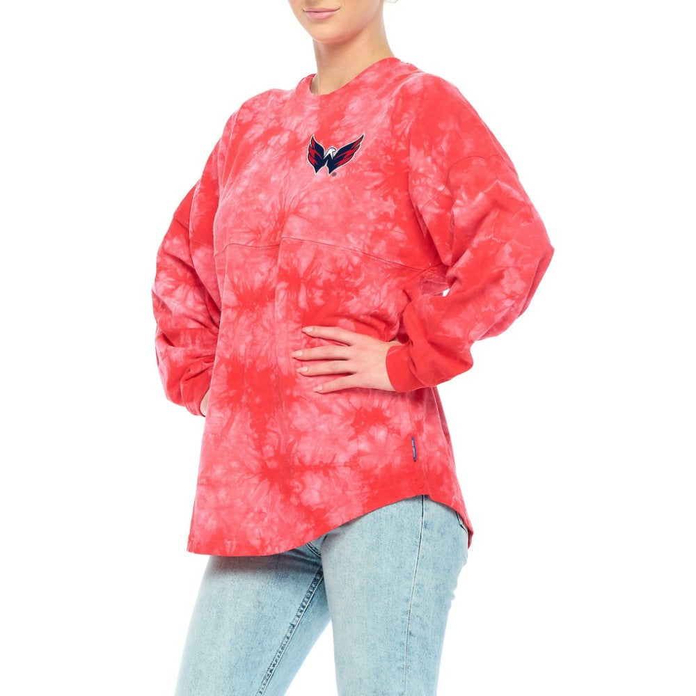 Washington Capitals Fanatics Women's Crystal-Dye Long Sleeve T-Shirt For Sale