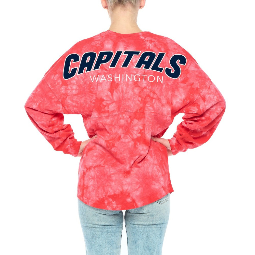 Washington Capitals Fanatics Women's Crystal-Dye Long Sleeve T-Shirt For Sale