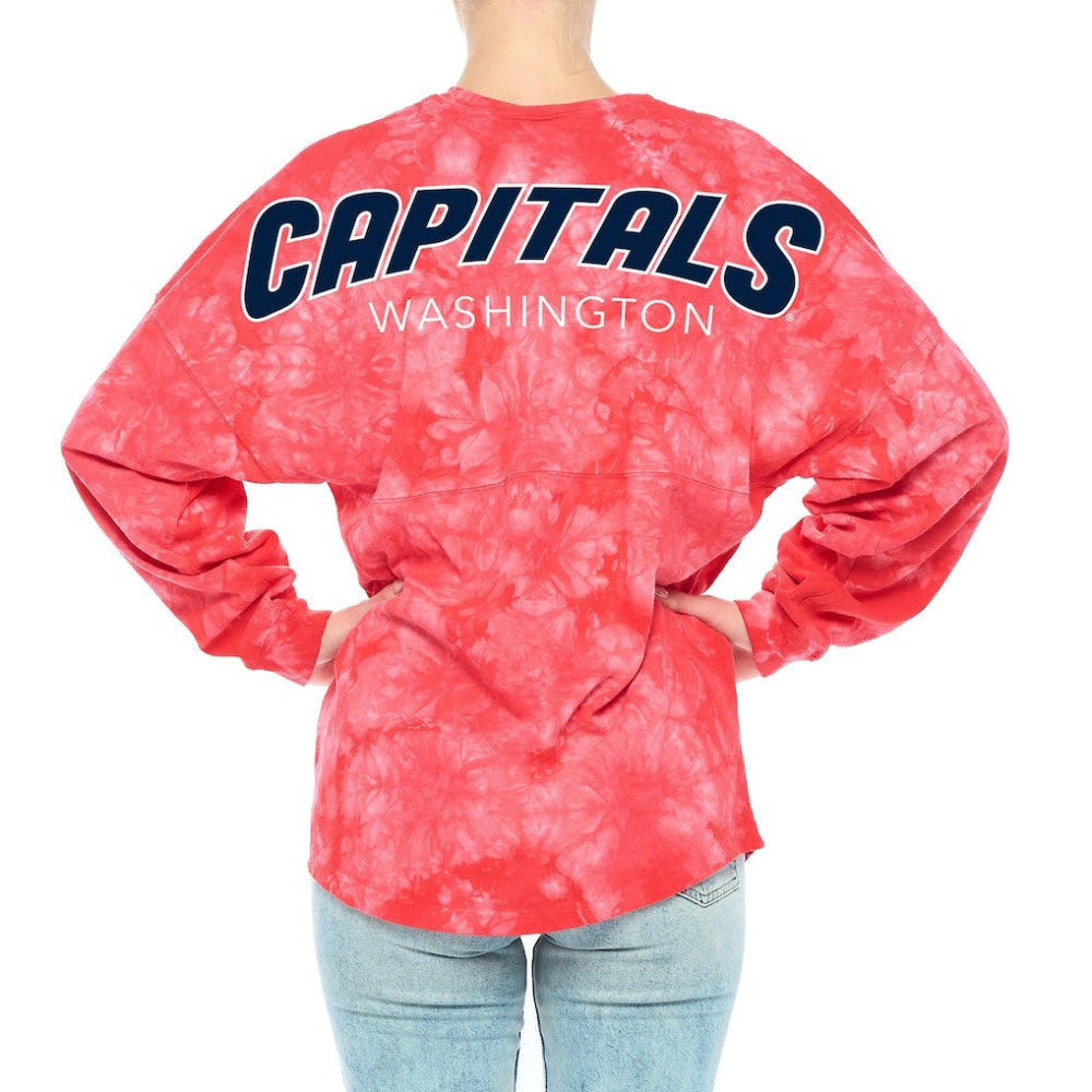 Washington Capitals Fanatics Women's Crystal-Dye Long Sleeve T-Shirt For Sale