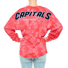 Washington Capitals Fanatics Women's Crystal-Dye Long Sleeve T-Shirt For Sale