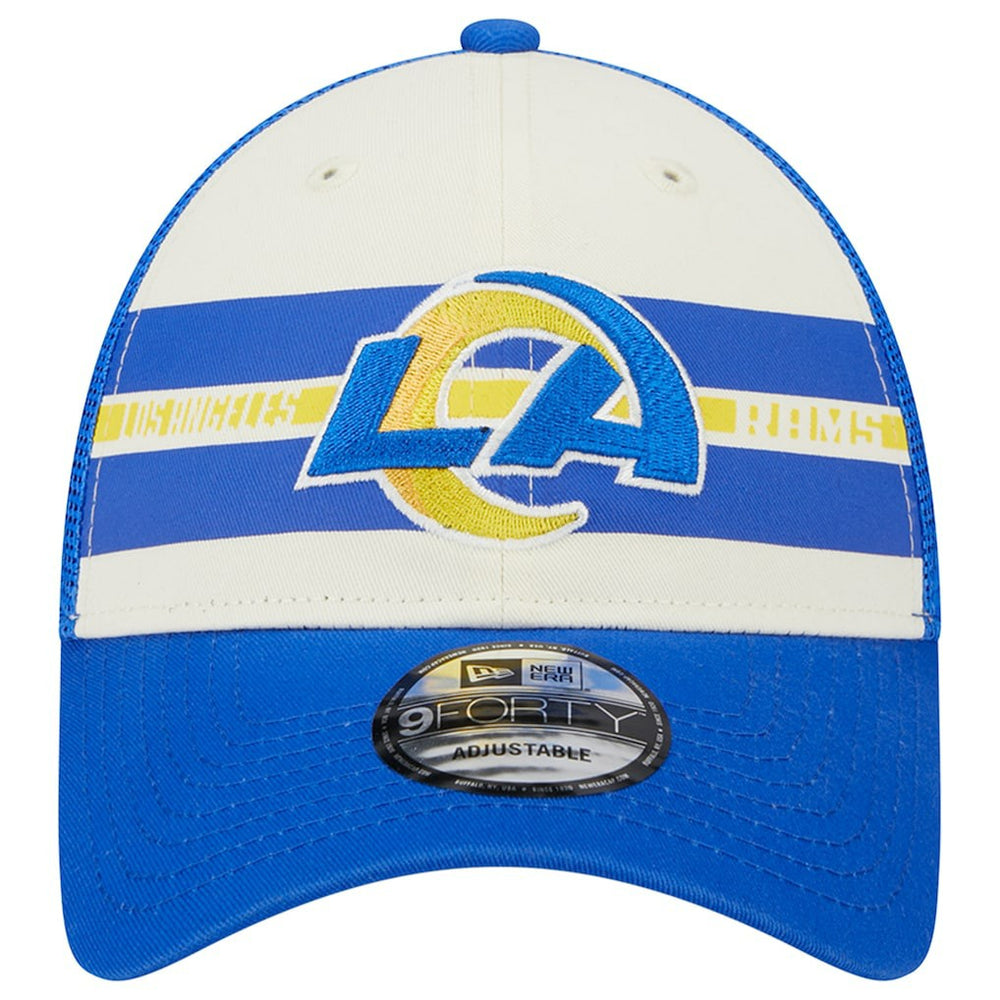 Los Angeles Rams New Era Team Stripe Trucker 9FORTY Snapback Hat