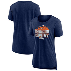 Denver Broncos  Women's Hometown First Down Tri-Blend T-Shirt