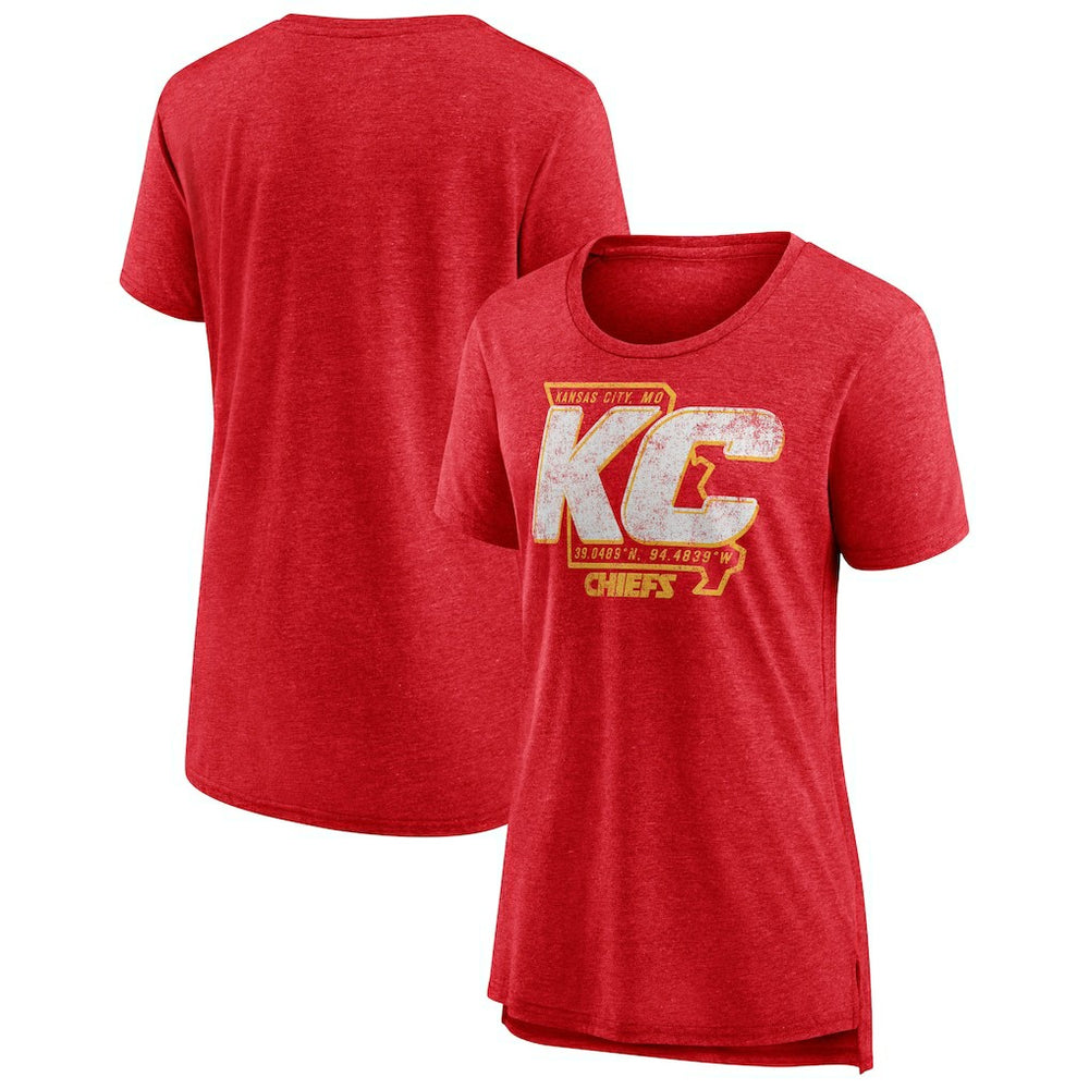 Kansas City Chiefs  Women's Hometown First Down Tri-Blend T-Shirt