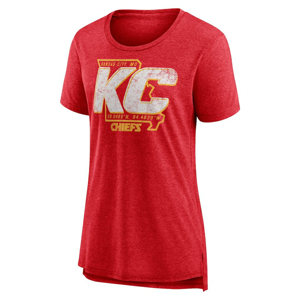 Kansas City Chiefs  Women's Hometown First Down Tri-Blend T-Shirt