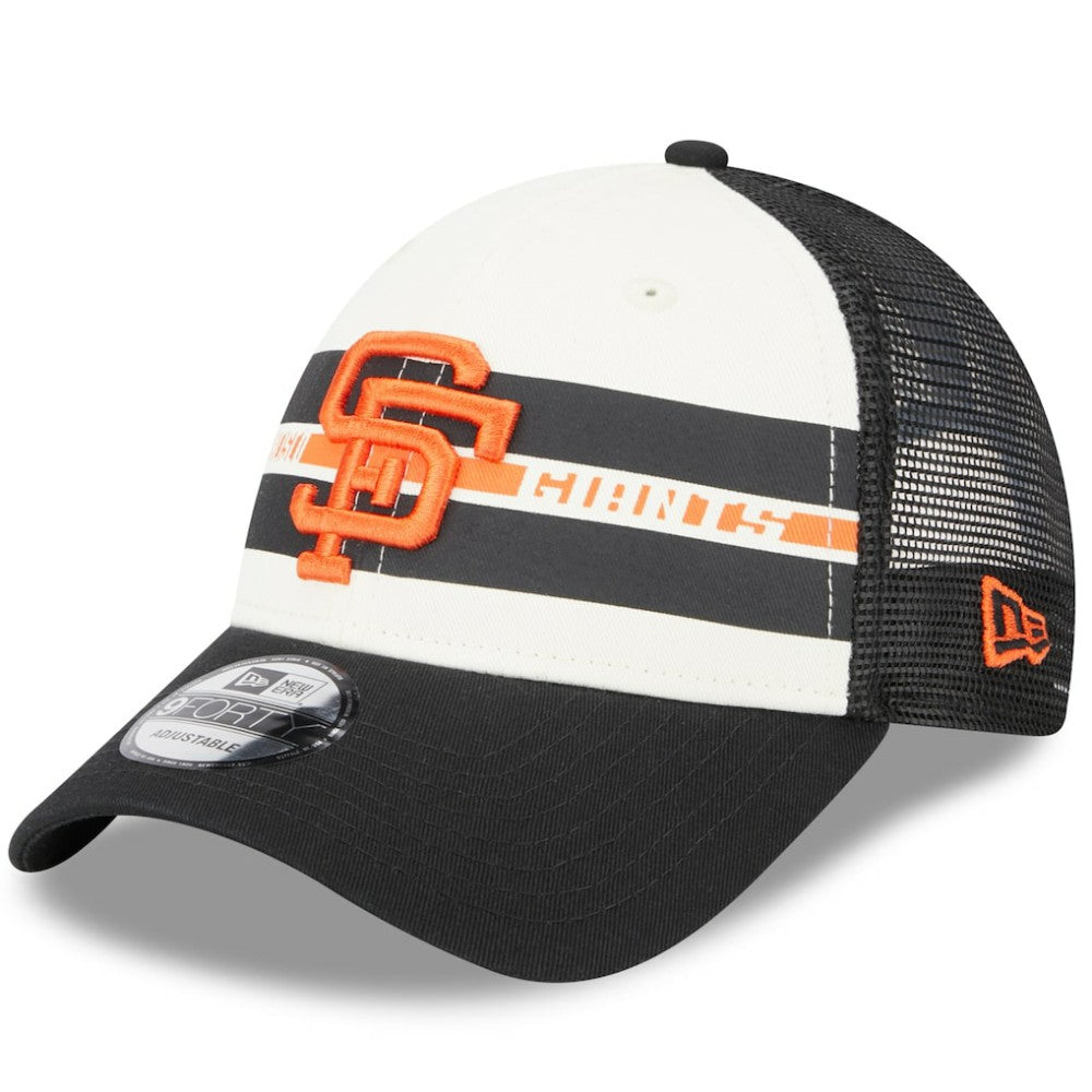 San Francisco Giants New Era Team Stripe Trucker 9FORTY Snapback Hat | MLB Online