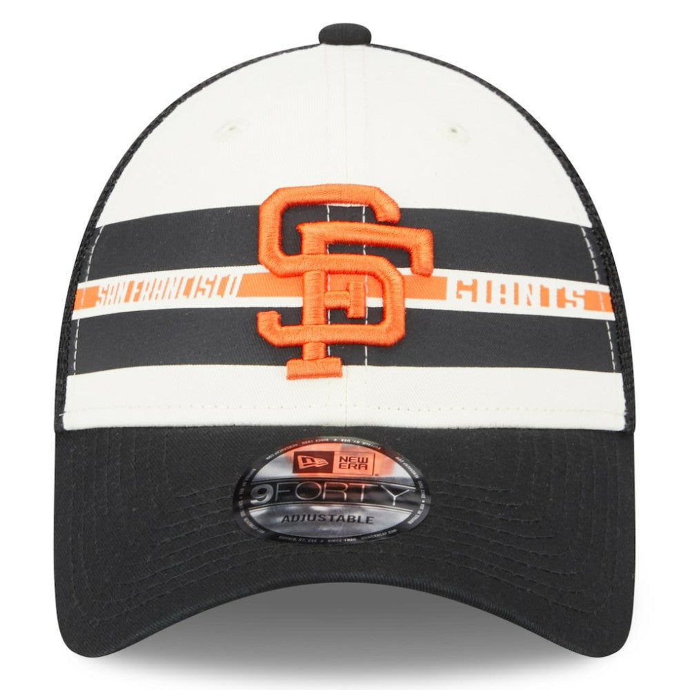 San Francisco Giants New Era Team Stripe Trucker 9FORTY Snapback Hat | MLB Online