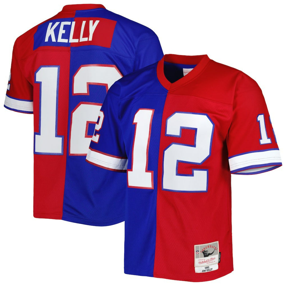 Buffalo Bills Mitchell & Ness Jim Kelly  1990 Split Legacy Replica Jersey