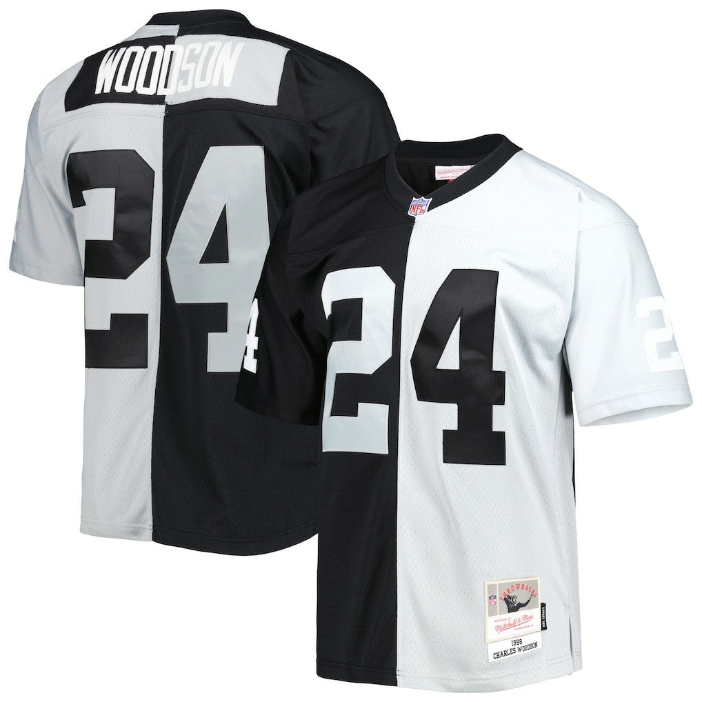 Las Vegas Raiders Mitchell & Ness Charles Woodson  1998 Split Legacy Replica Jersey