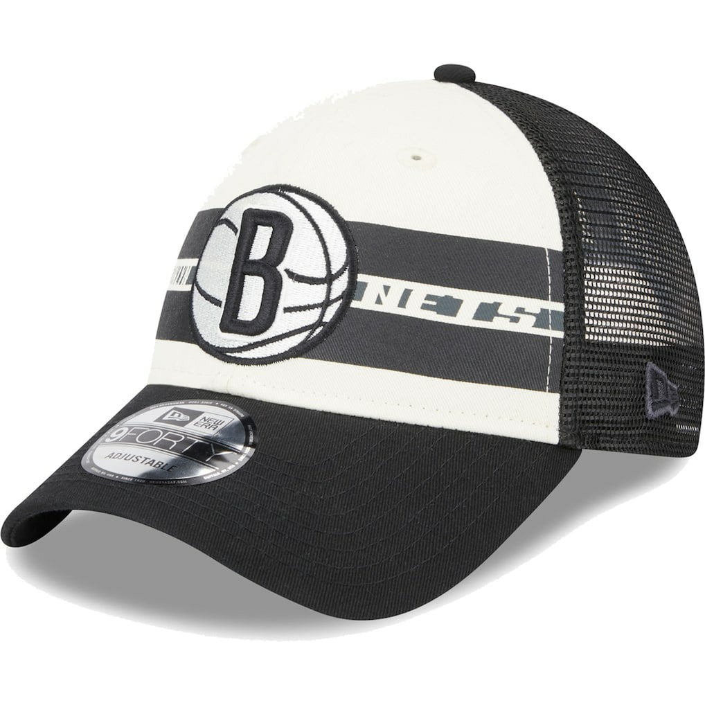 Brooklyn Nets Stripes 9FORTY Trucker Snapback Hat Outlet