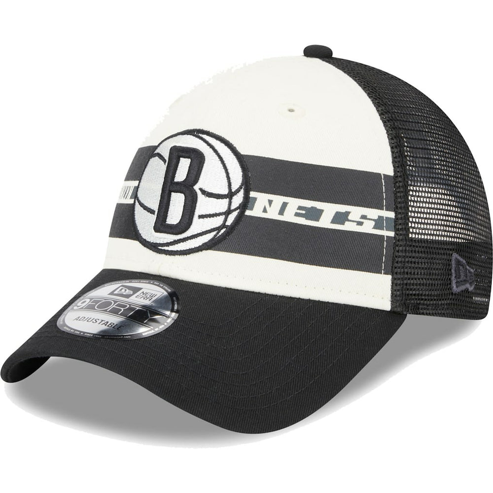 Brooklyn Nets Stripes 9FORTY Trucker Snapback Hat Outlet