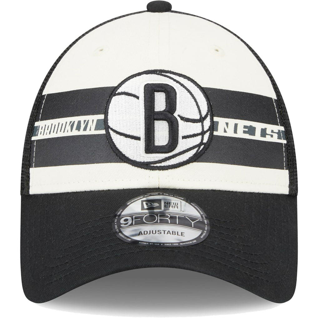 Brooklyn Nets Stripes 9FORTY Trucker Snapback Hat Outlet