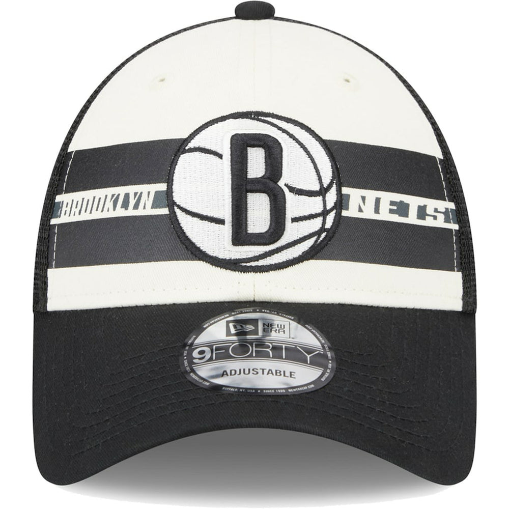 Brooklyn Nets Stripes 9FORTY Trucker Snapback Hat Outlet