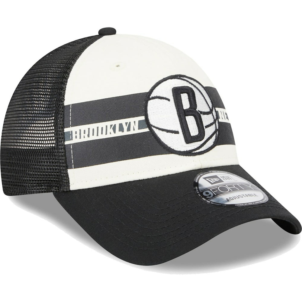 Brooklyn Nets Stripes 9FORTY Trucker Snapback Hat Outlet