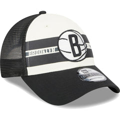 Brooklyn Nets Stripes 9FORTY Trucker Snapback Hat Outlet