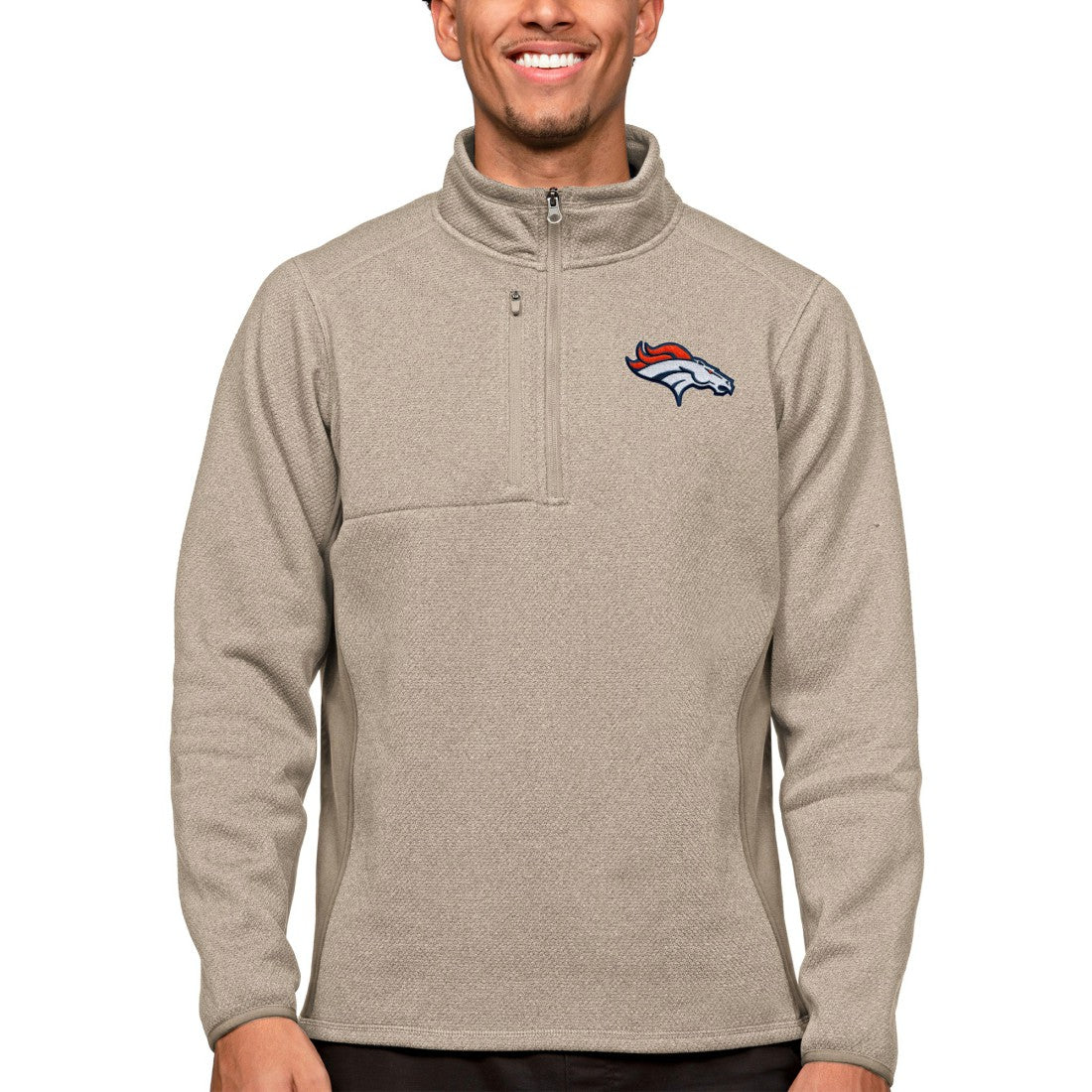 Denver Broncos  Antigua Course Quarter-Zip Pullover Top