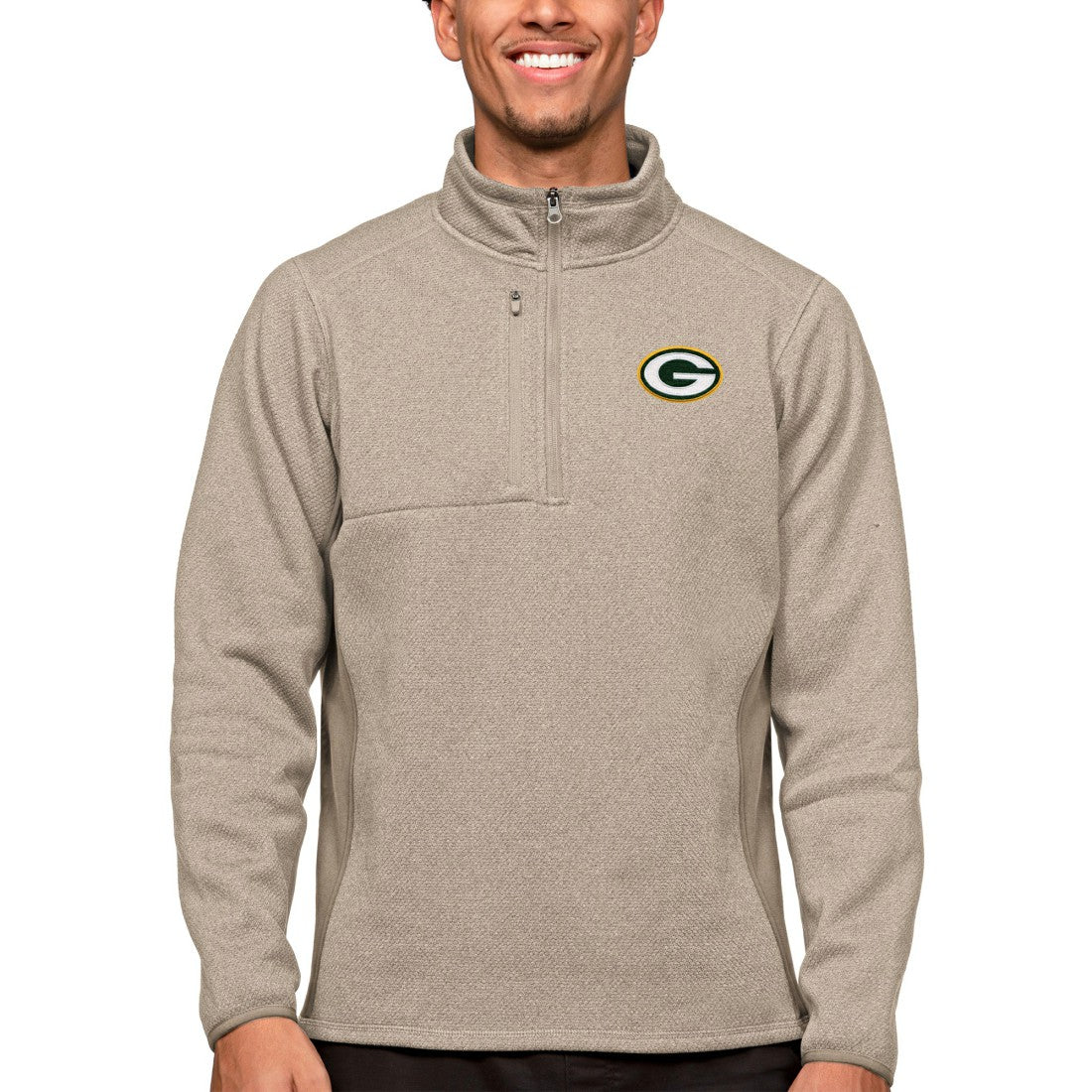 Green Bay Packers  Antigua Course Quarter-Zip Pullover Top