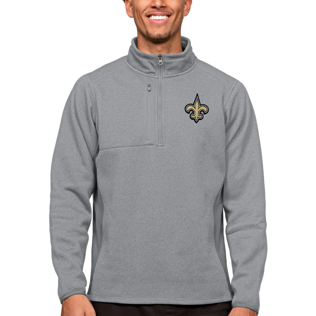 New Orleans Saints  Antigua Course Quarter-Zip Pullover Top