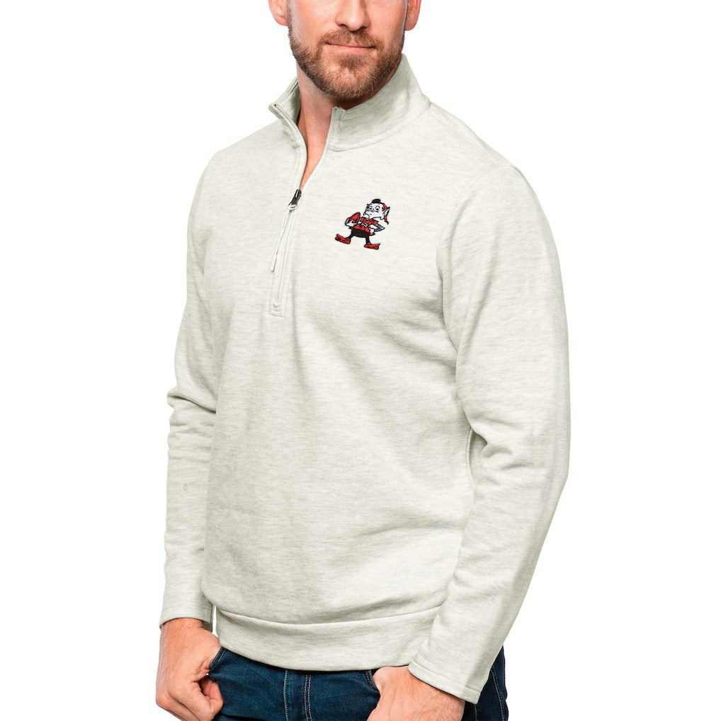 Cleveland Browns  Antigua Gambit Quarter-Zip Pullover Top