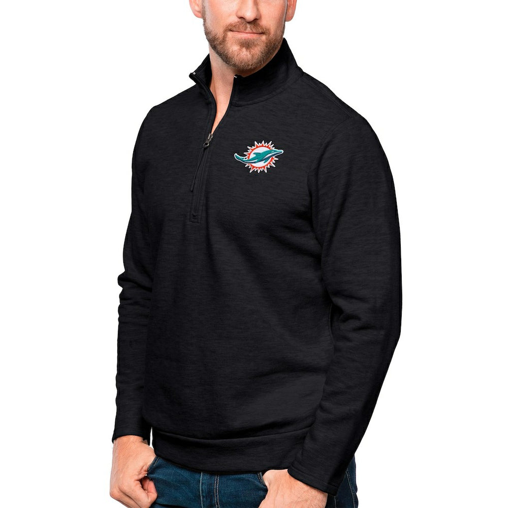 Miami Dolphins  Antigua Gambit Quarter-Zip Pullover Top