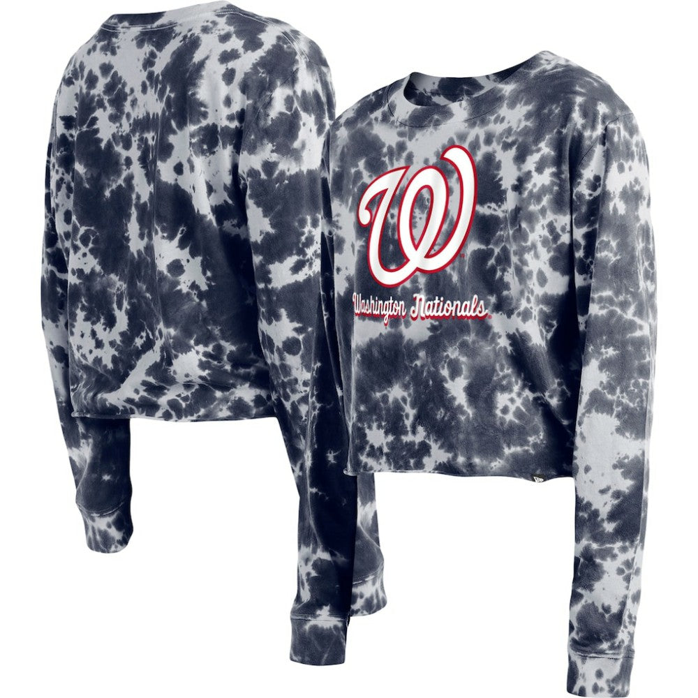 Washington Nationals New Era Women's Tie-Dye Cropped Long Sleeve T-Shirt | MLB Outlet