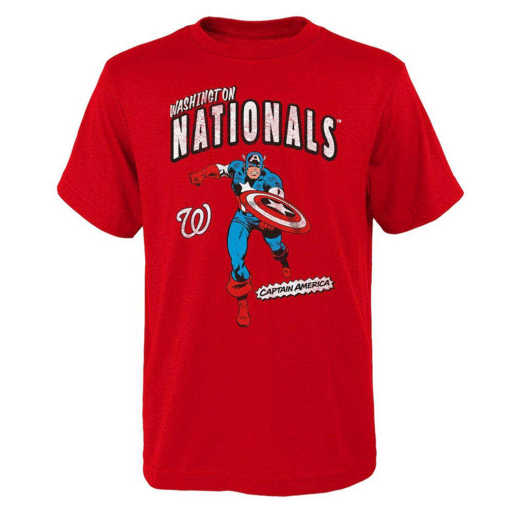 Washington Nationals Youth Team Captain America Marvel T-Shirt | MLB Shop