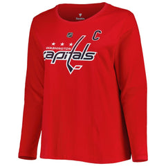 Washington Capitals Profile Women's Plus Size Distressed Printed Name & Number Long Sleeve T-Shirt Discount