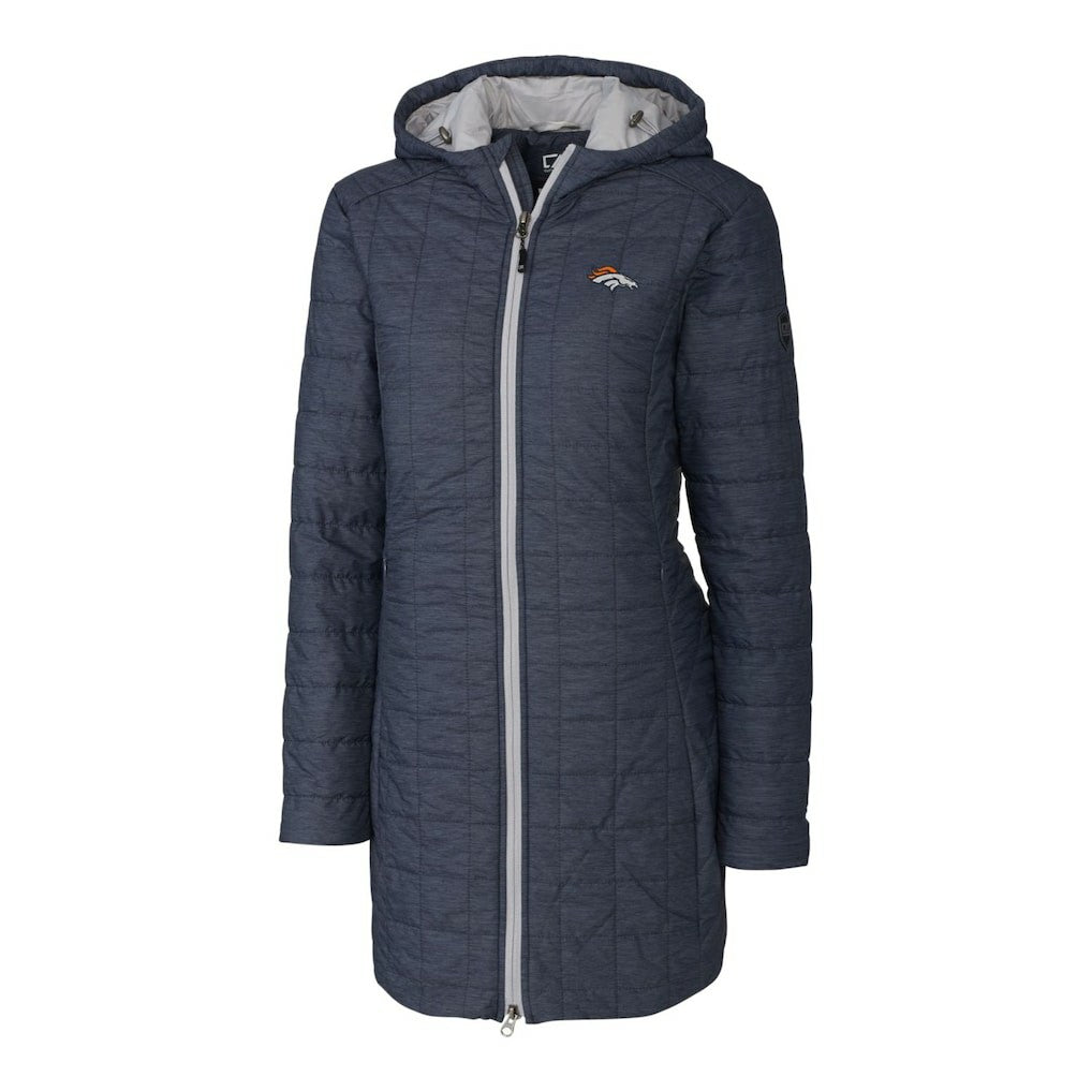 Denver Broncos  Cutter & Buck Women's Rainier Primaloft Eco Hooded Long Lightweight Coat