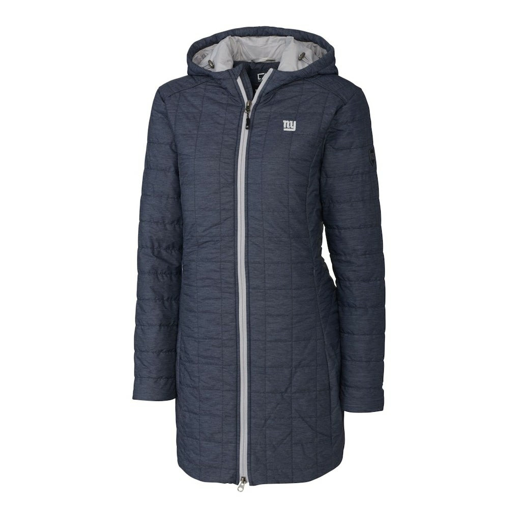 New York Giants  Cutter & Buck Women's Rainier Primaloft Eco Hooded Long Lightweight Coat